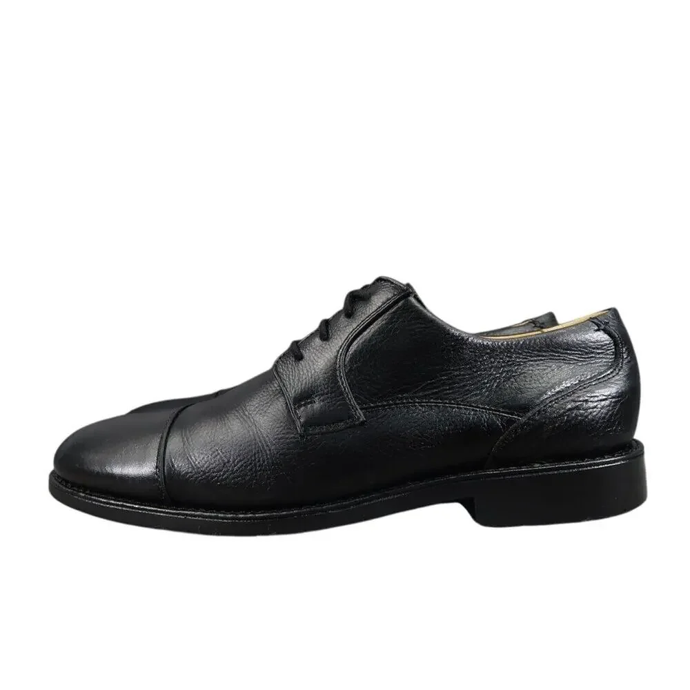 Belvedere Shoes Men 10.5 Oxford Cap Toe Duke Leather Black Classic Comfort Dress